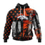 Denver Broncos Vintage American Flag Graphic Hoodie NFL Fan Sweatshirt