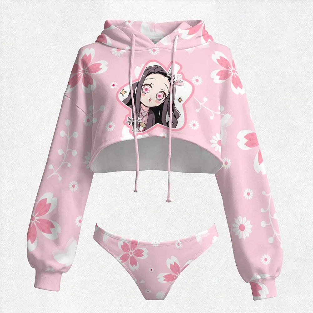 "Demon Slayer" Women's Hooded Thicken Suit Set