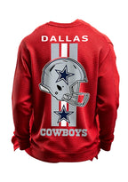 Dallas Cowboys Helmet Star Logo Waffle Knit Crewneck Sweatshirt