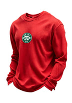 New York Jets Circular Logo Waffle Knit Crewneck Sweatshirt