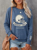 Everyday Women's Football Gameday Vibes Helmet Printed Sweatshirt