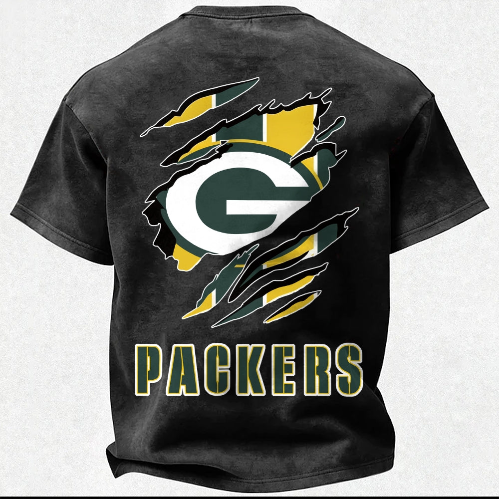 Green Bay Packers Printed Unisex 100% Pure Cotton Washed T-Shirt