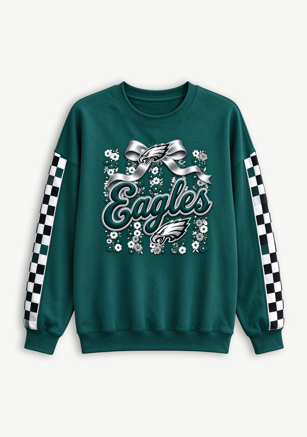 Women's Philadelphia Eagles Floral Bow Crewneck Sweatshirt