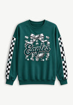 Women's Philadelphia Eagles Floral Bow Crewneck Sweatshirt