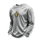 New Orleans Saints Helmet Waffle Knit Crewneck Sweatshirt