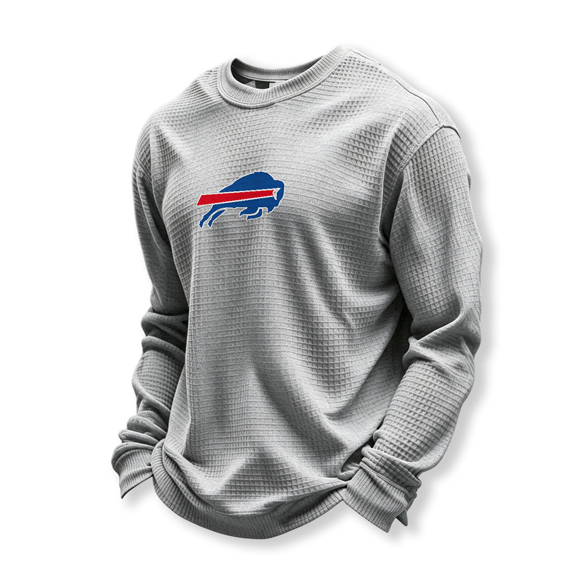Buffalo Bills Helmet Waffle Knit Crewneck Sweatshirt