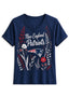 Women's New England Patriots Wildflower Graphic V-Neck Raglan Rolled T-Shirt