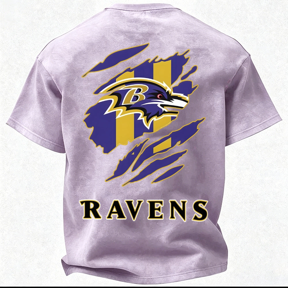 Baltimore Ravens Printed Unisex 100% Pure Cotton Washed T-Shirt