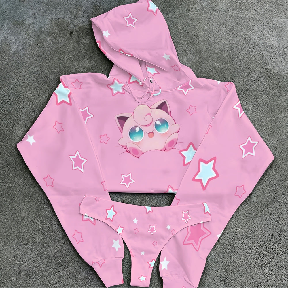 Pokémon Women's Cropped Hoodie & Thong Sets