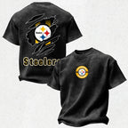 Pittsburgh Steelers Printed Unisex 100% Pure Cotton Washed T-Shirt