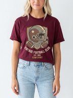 Unisex Vintage Football Club Helmet Printed T-Shirt