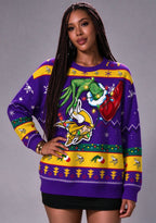 Grinch Minnesota Vikings Logo Ugly Christmas Sweatshirt