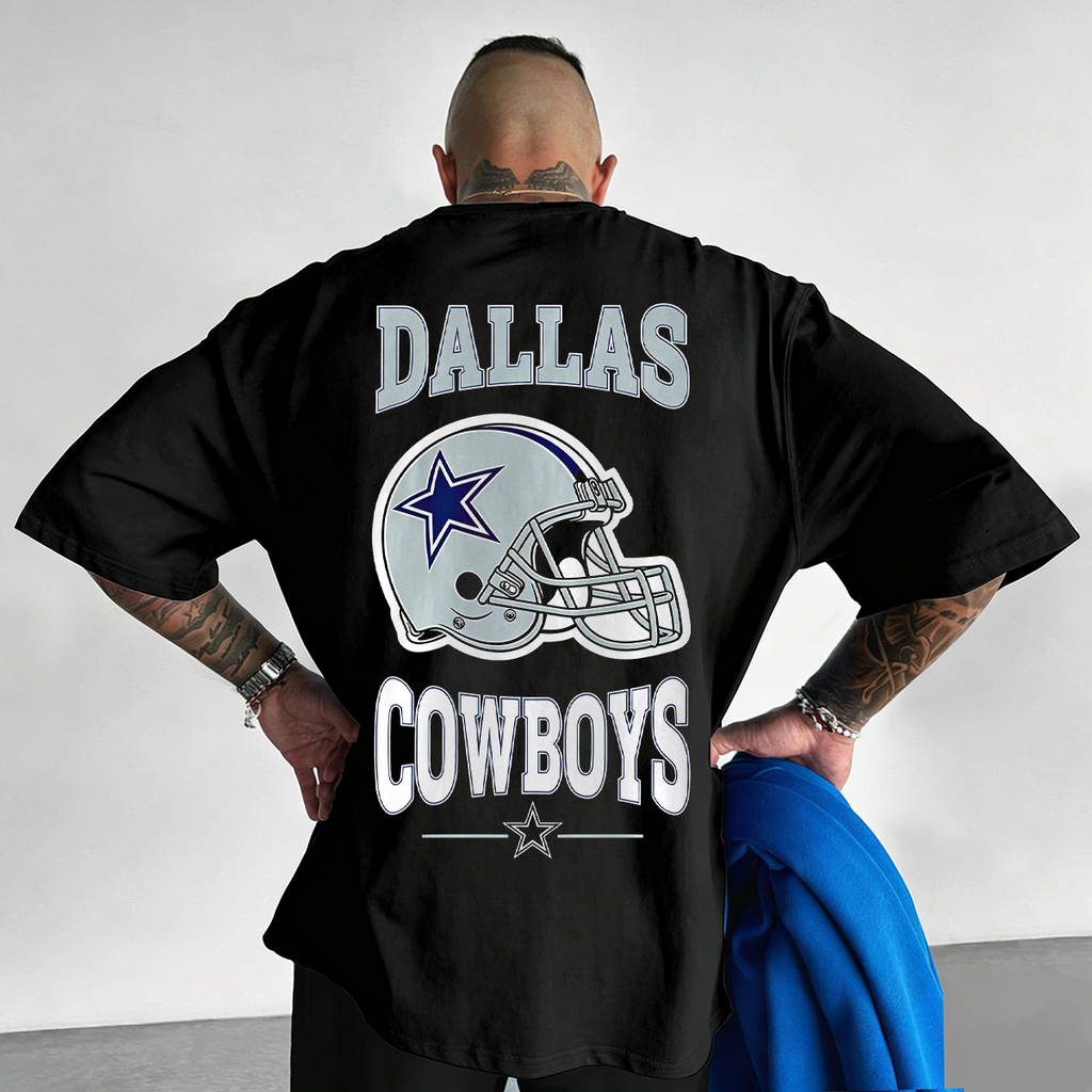 Dallas Cowboys Classic Helmet Star Logo Printed T-Shirt
