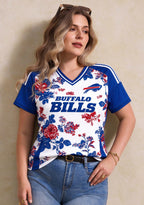 Women's Buffalo Bills Floral V-Neck T Shirt