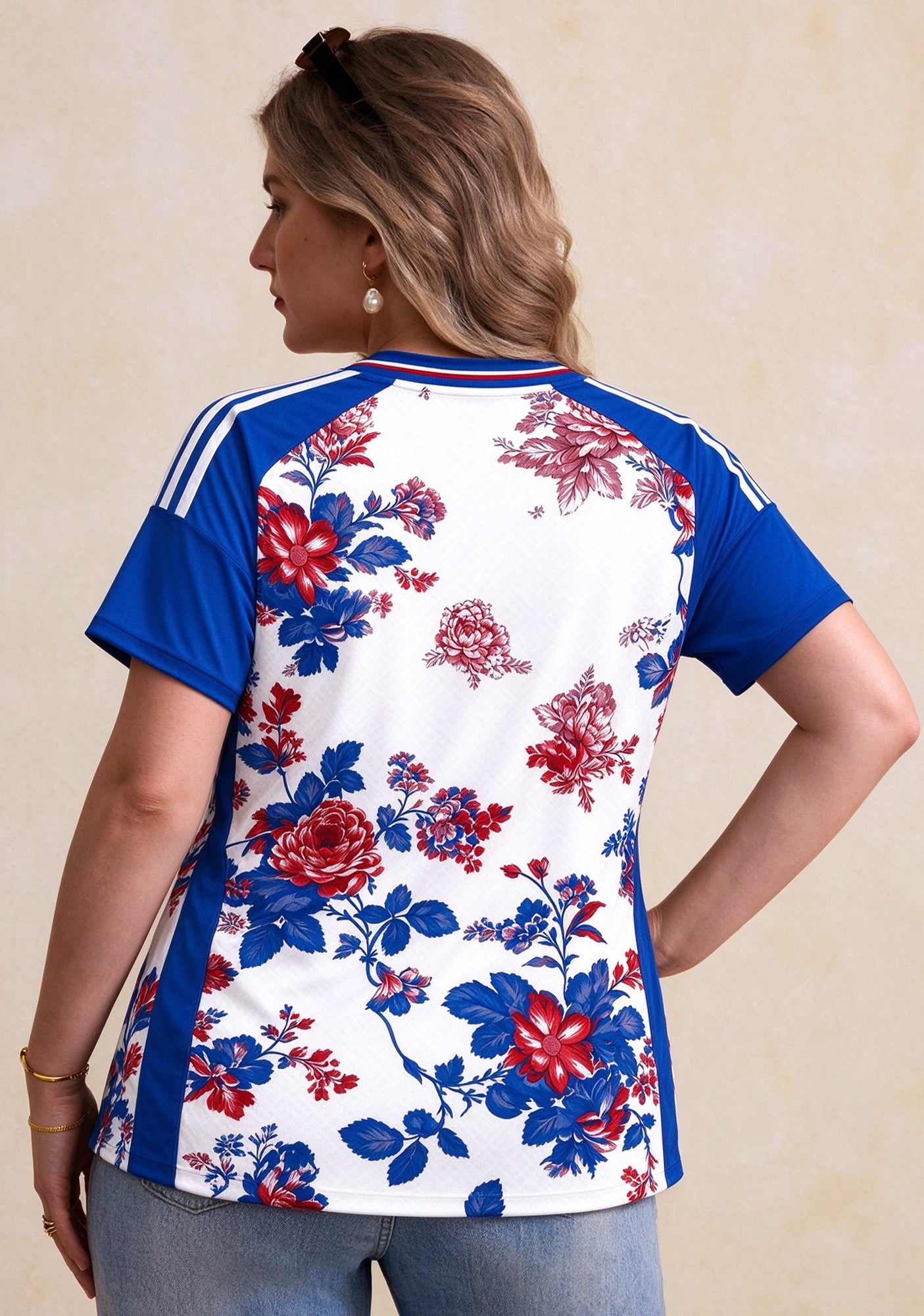 Women's Buffalo Bills Floral V-Neck T Shirt Secondary image