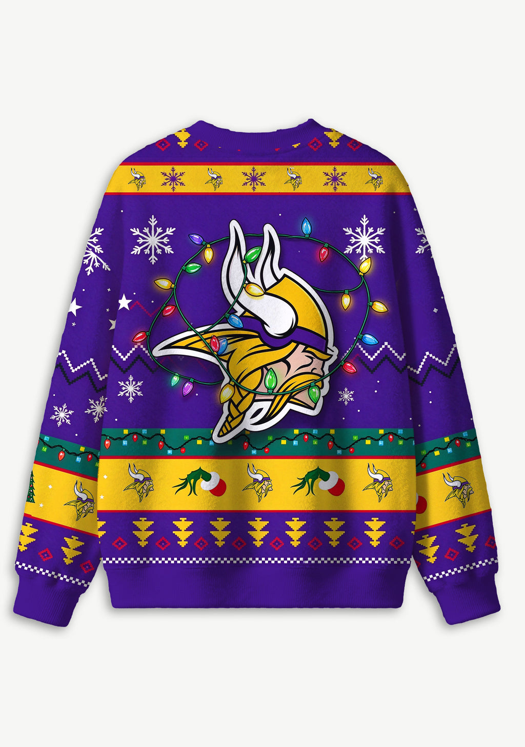 Grinch Minnesota Vikings Logo Ugly Christmas Sweatshirt