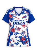 Women's Buffalo Bills Floral V-Neck T Shirt