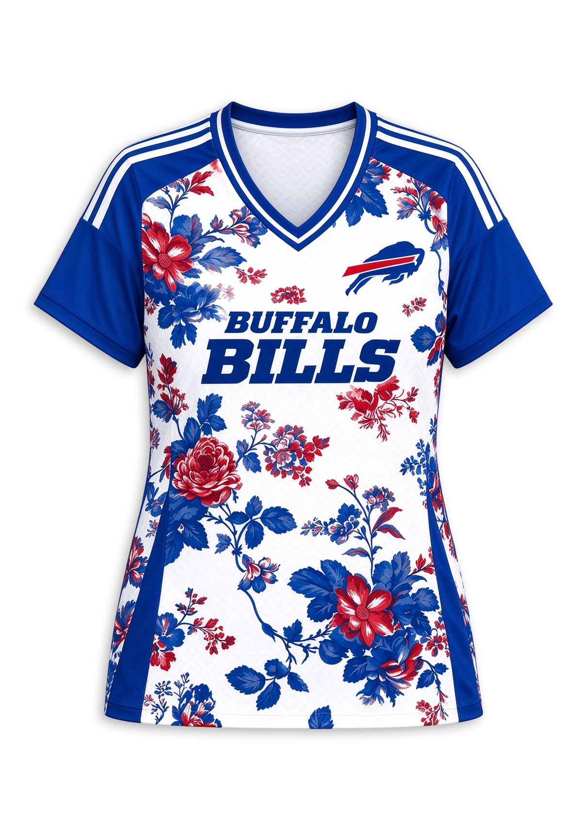 Women's Buffalo Bills Floral V-Neck T Shirt
