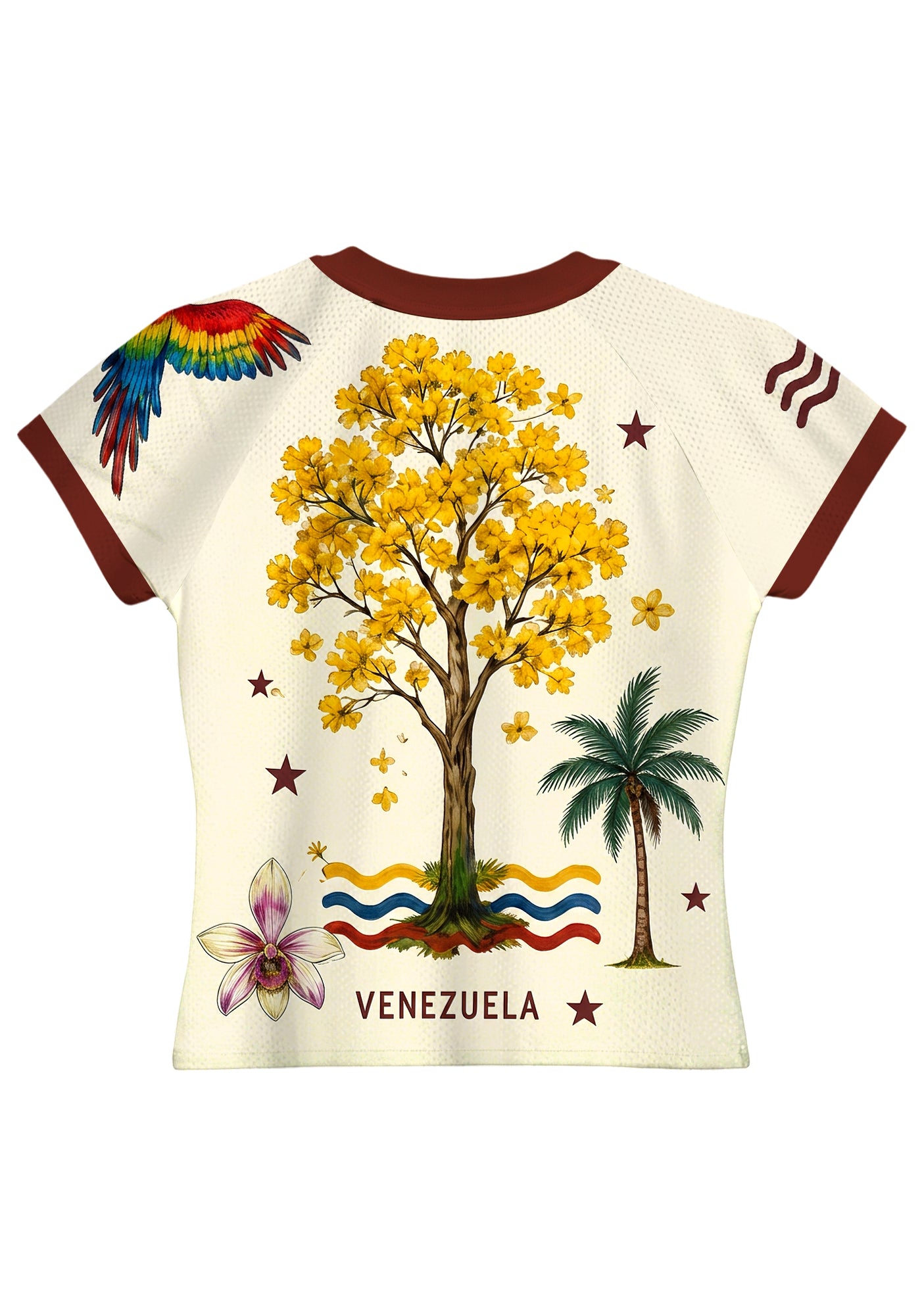 Tropical Venezuela Parrot Stamp Travel Baby Tee Secondary image