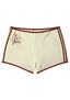 Cream Burgundy Trim Floral Number 10 Booty Shorts