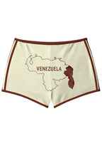 Cream Burgundy Trim Floral Number 10 Booty Shorts