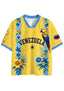 Venezuela Inspired Tropical Parrot Floral Mesh Jersey Shirts