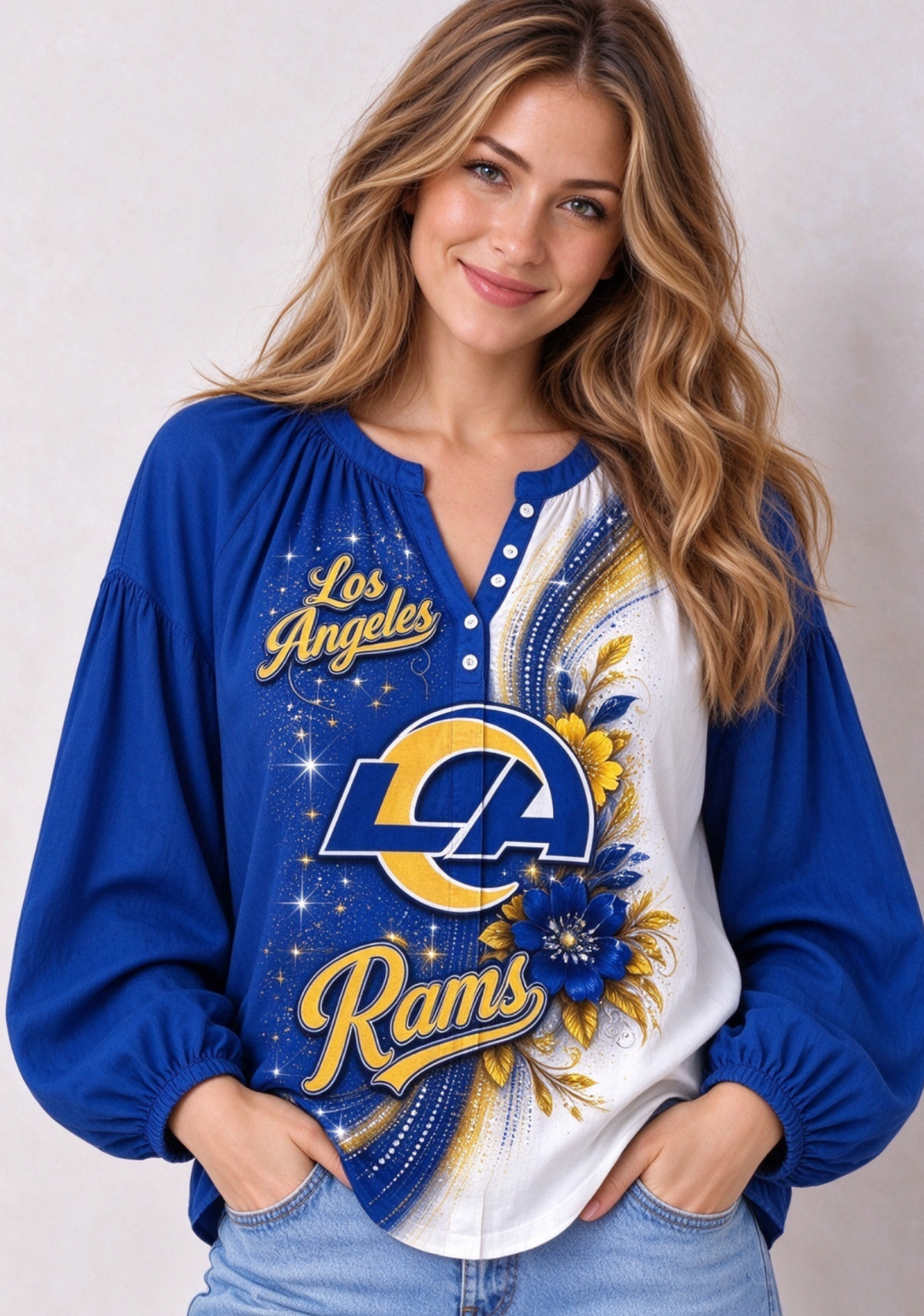 Women’s Los Angeles Rams Floral Game Day Fan Long Sleeve Shirt Main image