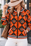 Women's Cincinnati Bengals Argyle Print Zip Up Varsity Jacket