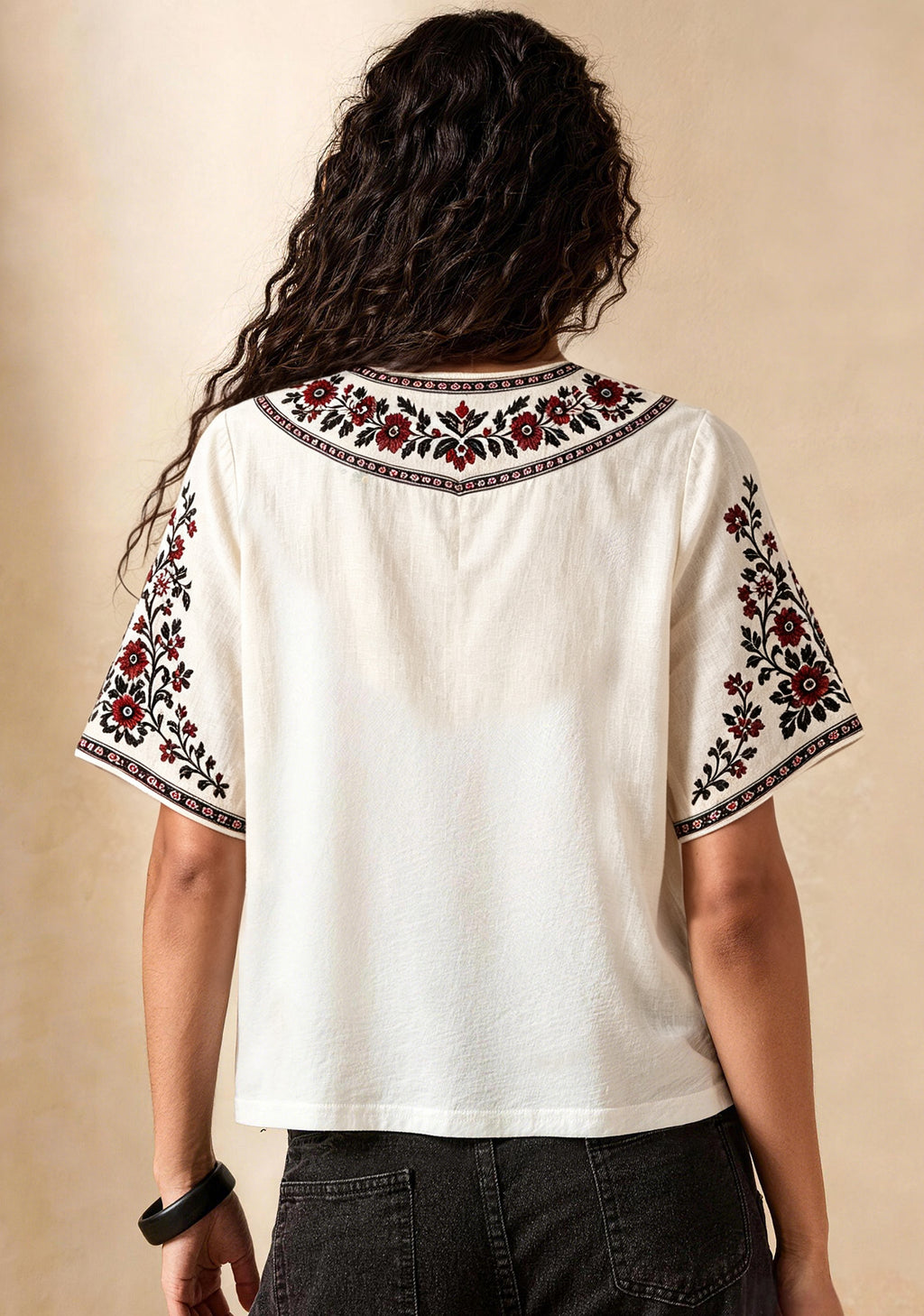 Southampton Folk Floral V-Neck Blouse