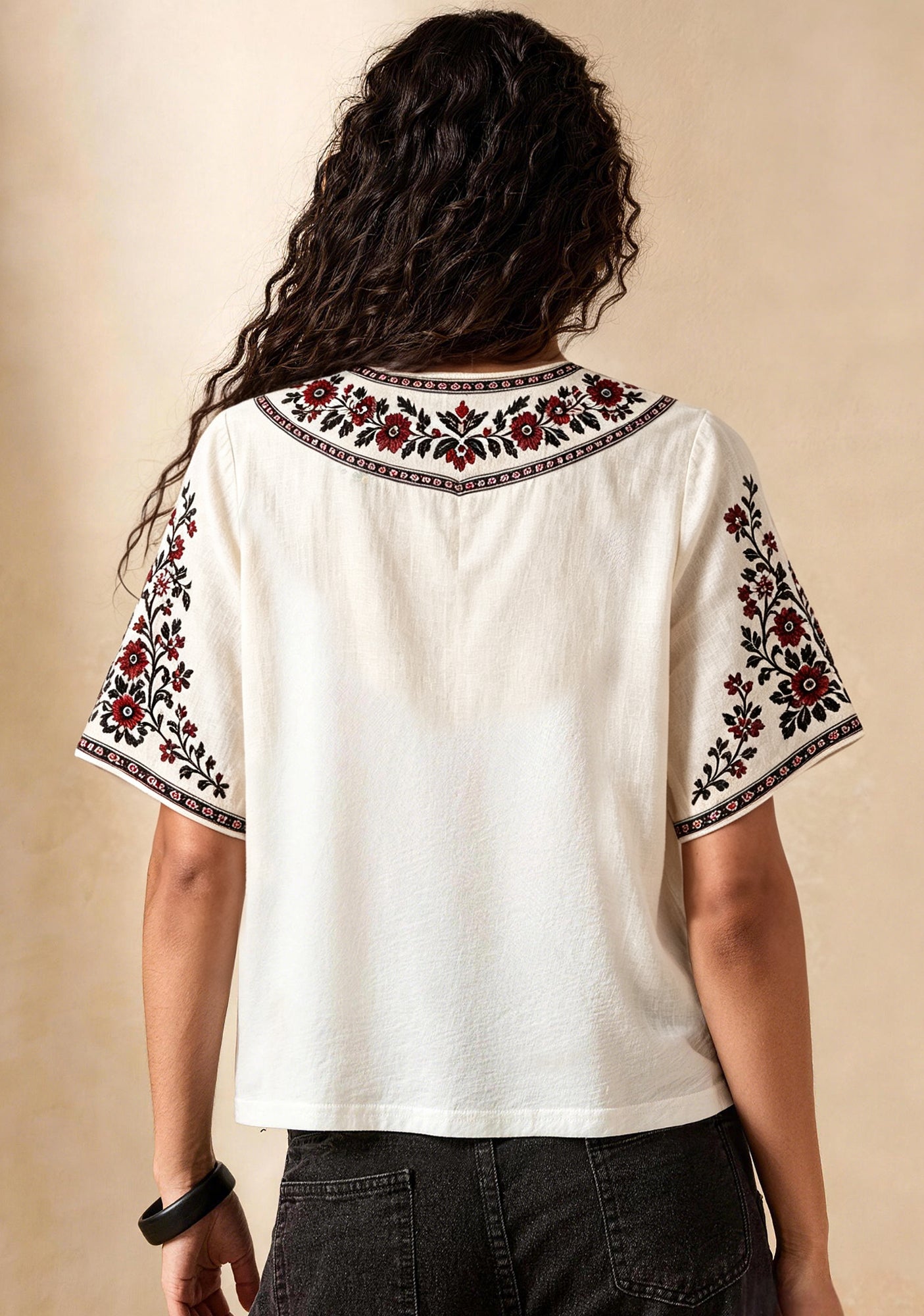 Southampton Folk Floral V-Neck Blouse