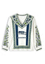Women's Seattle Seahawks Boho Floral Printed V-Neck Long Sleeve Shirt