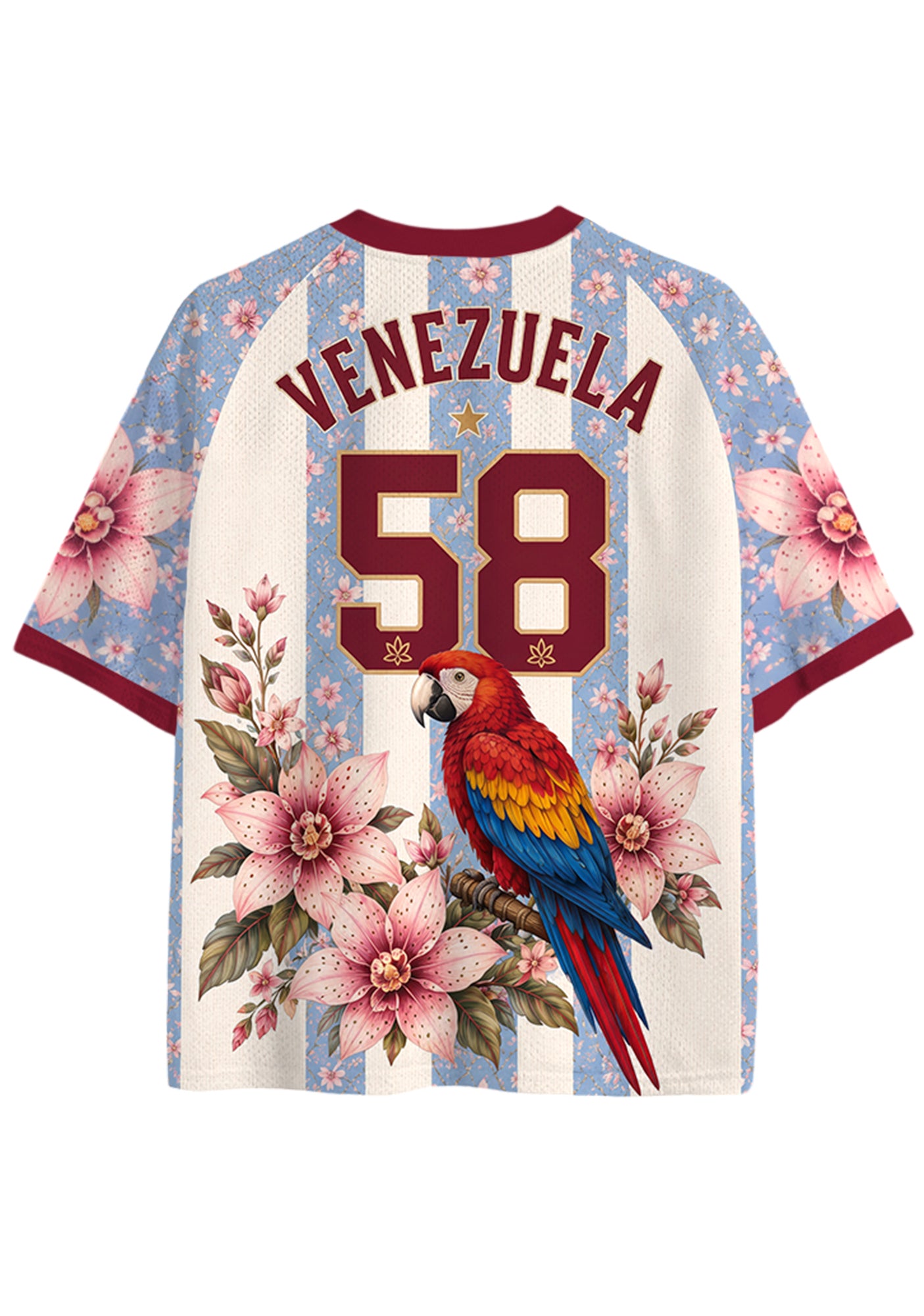 Venezuela Inspired Floral Mesh Jersey Shirts Secondary image
