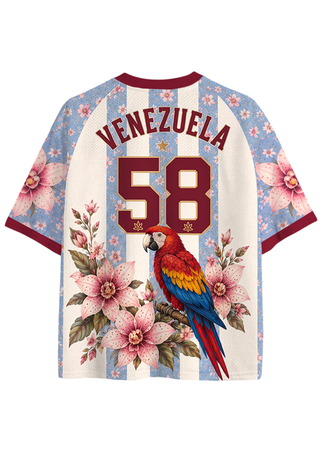 Venezuela Inspired Floral Mesh Jersey Shirts