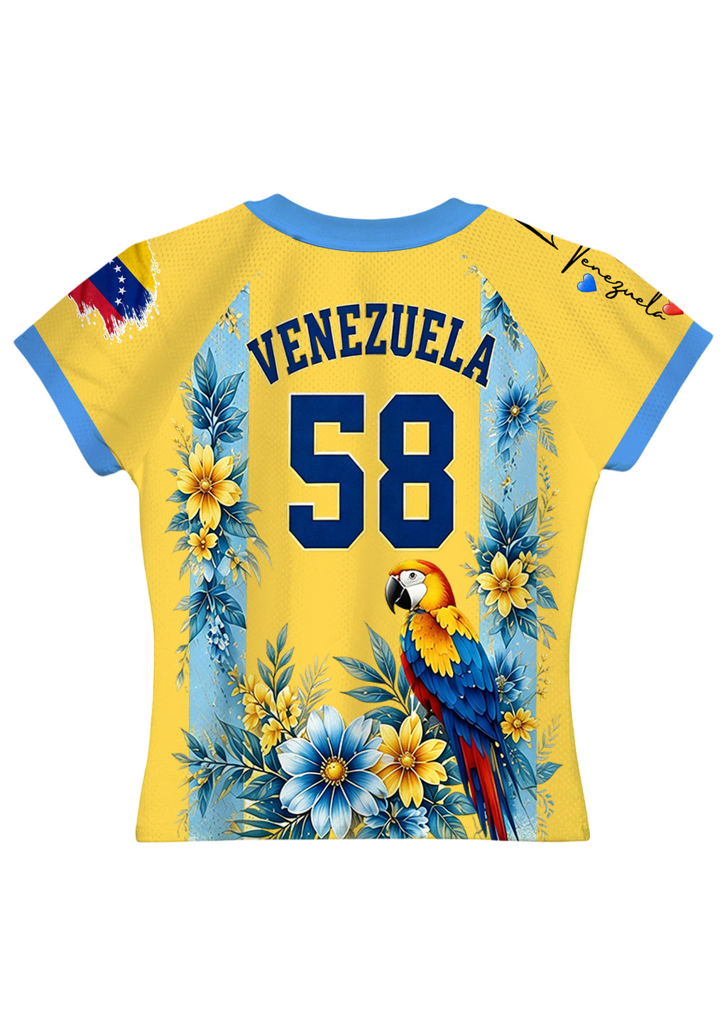 Venezuela Inspired Tropical Parrot Floral Baby Tee