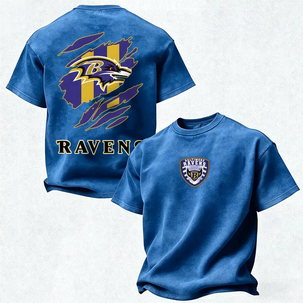 Baltimore Ravens Printed Unisex 100% Pure Cotton Washed T-Shirt