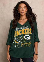 Women Green Bay Packers Long Sleeve Game Day Shirt