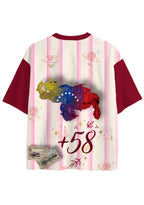 Striped Venezuela Tropical Parrot Postage Stamp Floral Mesh Jersey Shirts