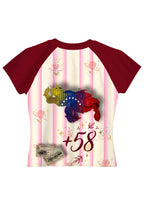 Striped Venezuela Tropical Parrot Postage Stamp Floral Baby Tee