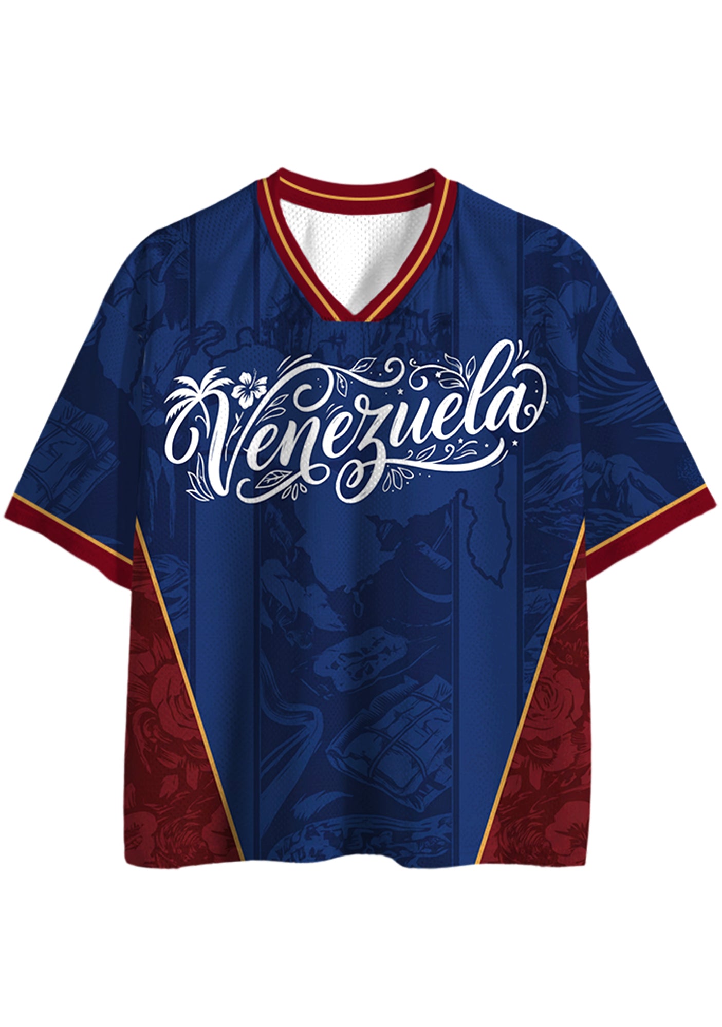 Venezuela Tropical Landscape Script Mesh Jersey Shirts Main image