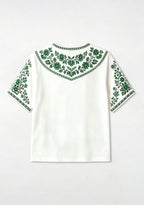 Boho Saskatchewan Roughriders Floral V-Neck Blouse
