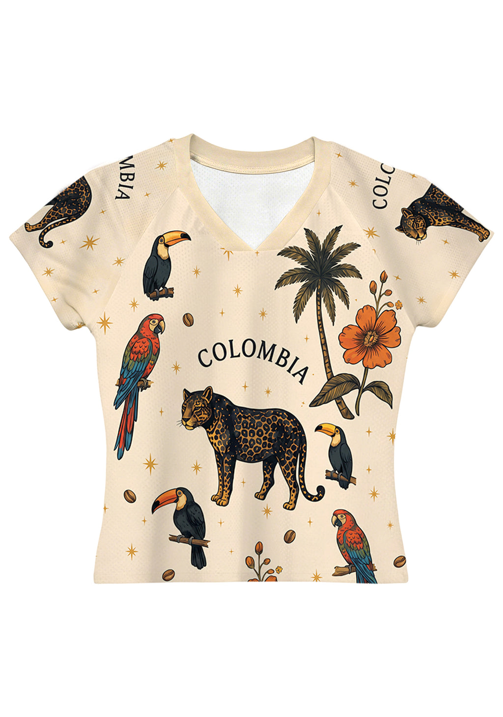 Colombia‑Inspired Tropical Wildlife Print Baby Tee
