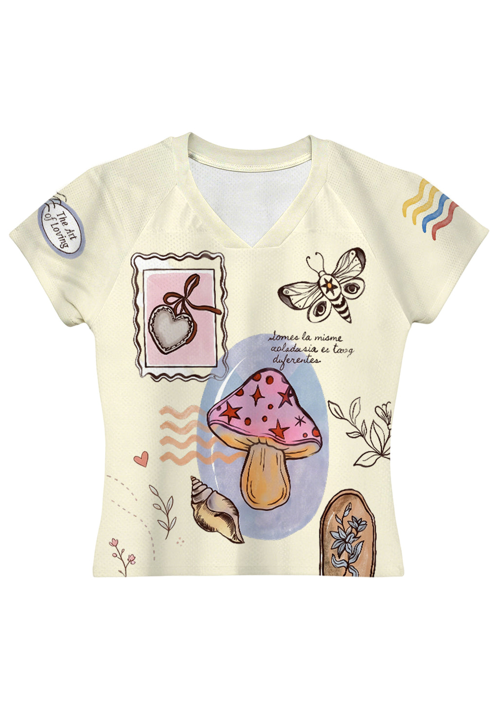 Fairy‑Core Mushroom Doodle Baby Tee