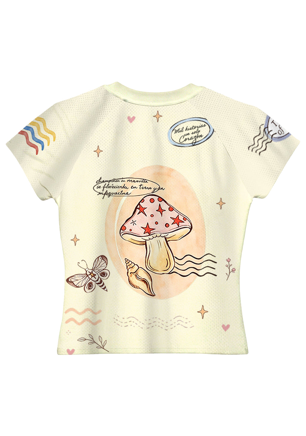 Fairy‑Core Mushroom Doodle Baby Tee