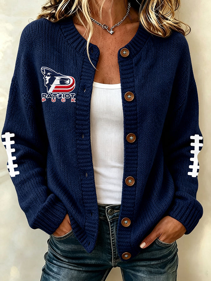 Women's Football Match Day Printed Knitted Cardigan Secondary image