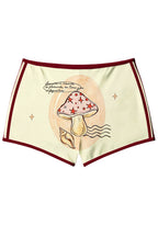 Fairy‑Core Mushroom Doodle Booty Shorts