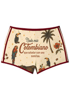 Colombia‑Inspired Tropical Wildlife Booty Shorts