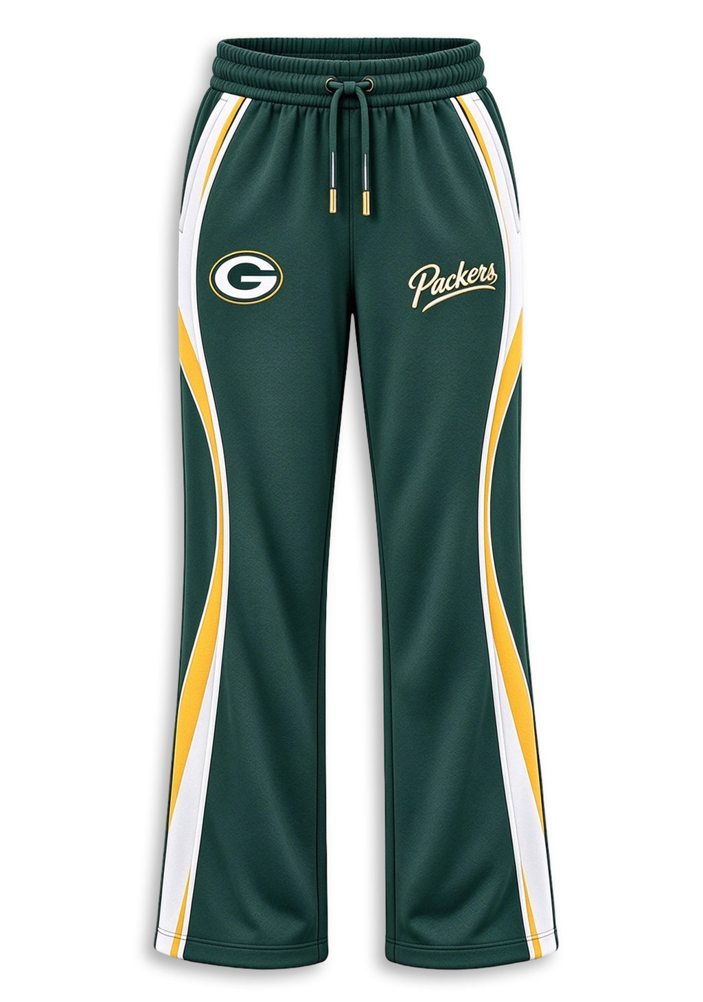Women's Green Bay Packers Crewneck Sweatshirt & Flared Pants 2 Piece Set