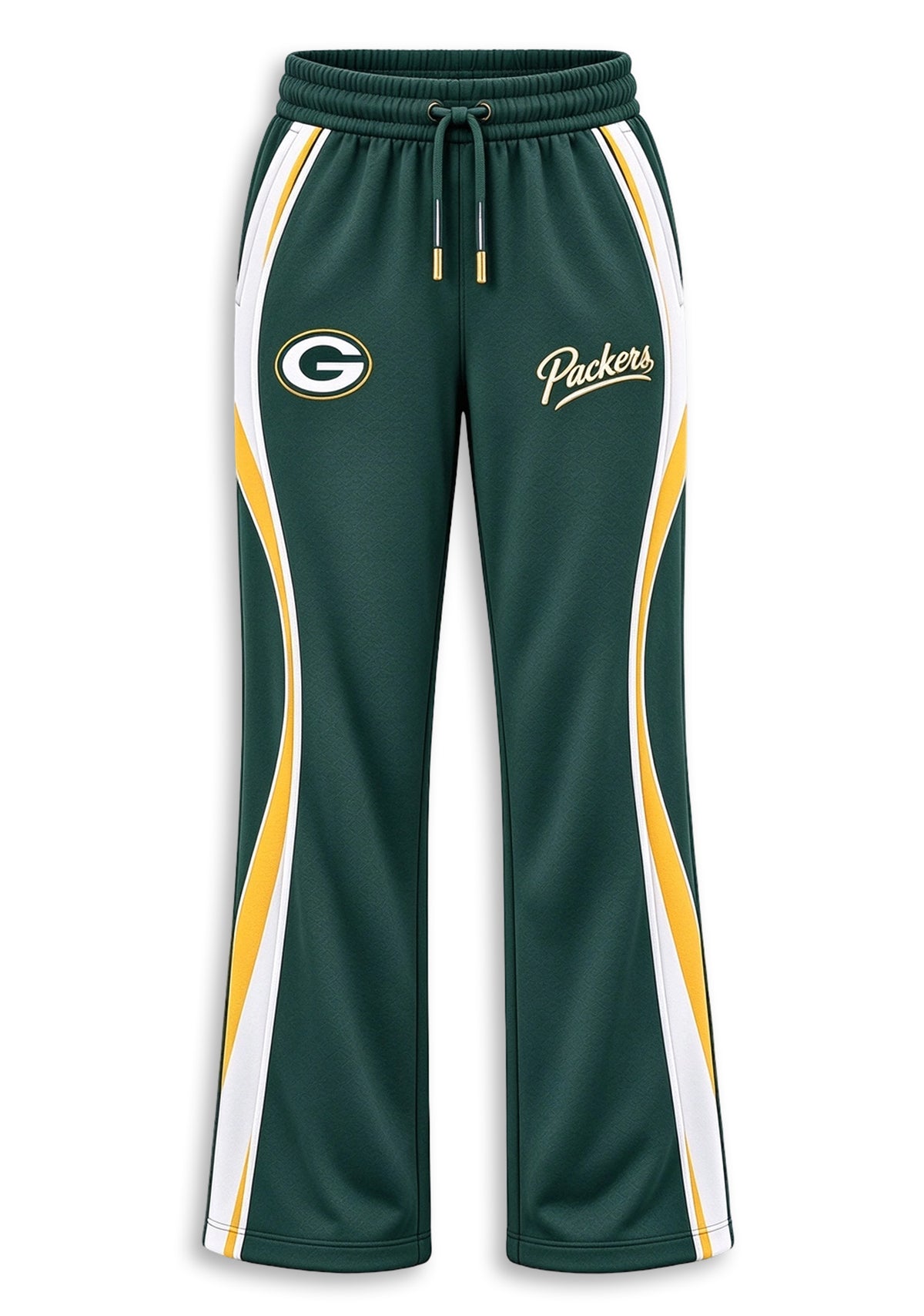 Women's Green Bay Packers Crewneck Sweatshirt & Flared Pants 2 Piece Set