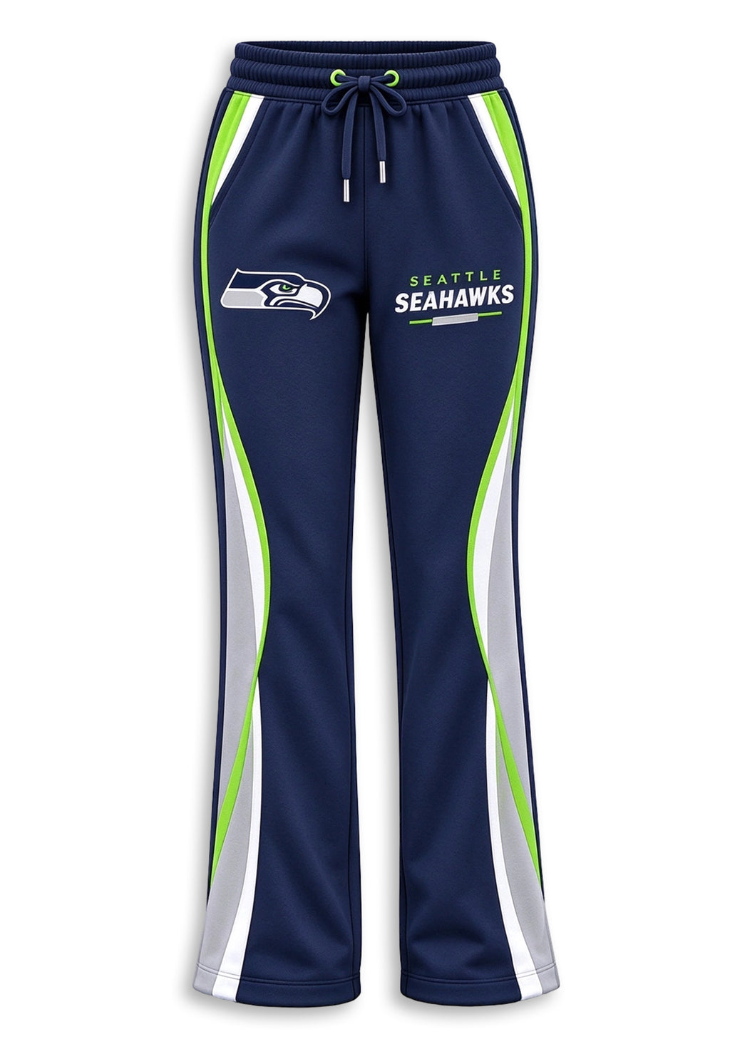 Women's Seattle Seahawks Crewneck Sweatshirt & Flared Pants 2 Piece Set