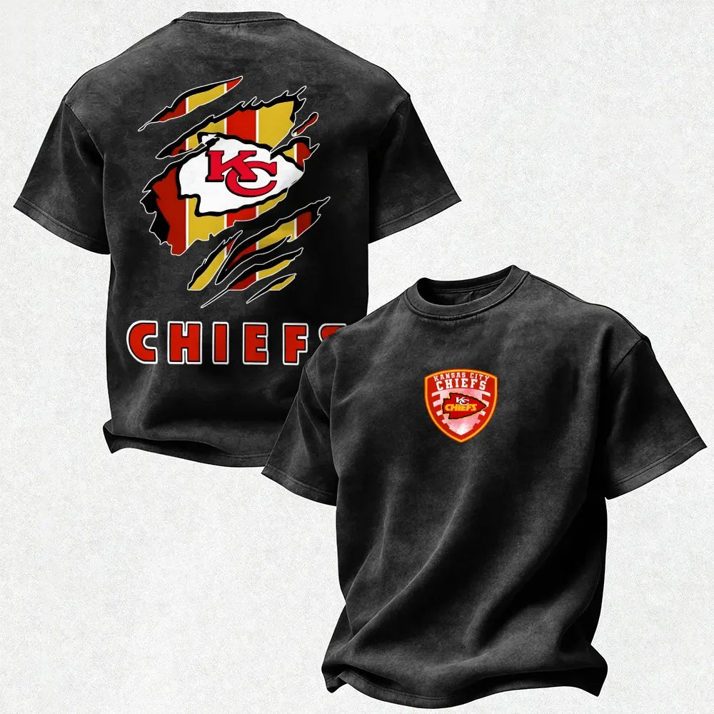 Kansas City Chiefs Printed Unisex 100% Pure Cotton Washed T-Shirt Main image